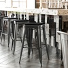 image:imageFlash Furniture Kai Commercial Grade IndoorOutdoor Bar Height Stool  Black Metal Frame  Black Poly Resin Seat  30 High  BacklessBlackBlack