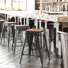 image:imageFlash Furniture Kai Commercial Grade IndoorOutdoor Bar Height Stool  Black Metal Frame  Black Poly Resin Seat  30 High  BacklessBlackTeak