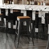 image:imageFlash Furniture Kai Commercial Grade IndoorOutdoor Bar Height Stool  Black Metal Frame  Black Poly Resin Seat  30 High  BacklessBlackTeak