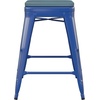 image:imageFlash Furniture Kai Commercial Grade IndoorOutdoor Bar Height Stool  Black Metal Frame  Black Poly Resin Seat  30 High  BacklessBlueTealblue