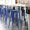 image:imageFlash Furniture Kai Commercial Grade IndoorOutdoor Bar Height Stool  Black Metal Frame  Black Poly Resin Seat  30 High  BacklessBlueTealblue