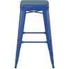 image:imageFlash Furniture Kai Commercial Grade IndoorOutdoor Bar Height Stool  Black Metal Frame  Black Poly Resin Seat  30 High  BacklessBlueTealblue