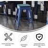 image:imageFlash Furniture Kai Commercial Grade IndoorOutdoor Bar Height Stool  Black Metal Frame  Black Poly Resin Seat  30 High  BacklessBlueTealblue