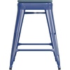 image:imageFlash Furniture Kai Commercial Grade IndoorOutdoor Bar Height Stool  Black Metal Frame  Black Poly Resin Seat  30 High  BacklessBlueTealblue
