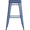 image:imageFlash Furniture Kai Commercial Grade IndoorOutdoor Bar Height Stool  Black Metal Frame  Black Poly Resin Seat  30 High  BacklessBlueTealblue