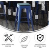 image:imageFlash Furniture Kai Commercial Grade IndoorOutdoor Bar Height Stool  Black Metal Frame  Black Poly Resin Seat  30 High  BacklessBlueTealblue