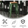 image:imageFlash Furniture Kai Commercial Grade IndoorOutdoor Bar Height Stool  Black Metal Frame  Black Poly Resin Seat  30 High  BacklessGreenTeak