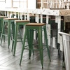 image:imageFlash Furniture Kai Commercial Grade IndoorOutdoor Bar Height Stool  Black Metal Frame  Black Poly Resin Seat  30 High  BacklessGreenTeak