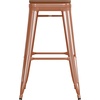 image:imageFlash Furniture Kai Commercial Grade IndoorOutdoor Bar Height Stool  Black Metal Frame  Black Poly Resin Seat  30 High  BacklessOrangeTeak