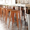 image:imageFlash Furniture Kai Commercial Grade IndoorOutdoor Bar Height Stool  Black Metal Frame  Black Poly Resin Seat  30 High  BacklessOrangeTeak