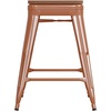 image:imageFlash Furniture Kai Commercial Grade IndoorOutdoor Bar Height Stool  Black Metal Frame  Black Poly Resin Seat  30 High  BacklessOrangeTeak