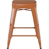 image:imageFlash Furniture Kai Commercial Grade IndoorOutdoor Bar Height Stool  Black Metal Frame  Black Poly Resin Seat  30 High  BacklessOrangeTeak