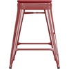 image:imageFlash Furniture Kai Commercial Grade IndoorOutdoor Bar Height Stool  Black Metal Frame  Black Poly Resin Seat  30 High  BacklessRedRed