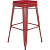 image:imageFlash Furniture Kai Commercial Grade IndoorOutdoor Bar Height Stool  Black Metal Frame  Black Poly Resin Seat  30 High  BacklessRedRed