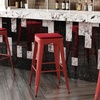 image:imageFlash Furniture Kai Commercial Grade IndoorOutdoor Bar Height Stool  Black Metal Frame  Black Poly Resin Seat  30 High  BacklessRedRed