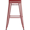 image:imageFlash Furniture Kai Commercial Grade IndoorOutdoor Bar Height Stool  Black Metal Frame  Black Poly Resin Seat  30 High  BacklessRedRed