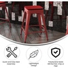 image:imageFlash Furniture Kai Commercial Grade IndoorOutdoor Bar Height Stool  Black Metal Frame  Black Poly Resin Seat  30 High  BacklessRedRed
