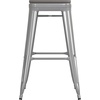 image:imageFlash Furniture Kai Commercial Grade IndoorOutdoor Bar Height Stool  Black Metal Frame  Black Poly Resin Seat  30 High  BacklessSilverGray
