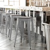 image:imageFlash Furniture Kai Commercial Grade IndoorOutdoor Bar Height Stool  Black Metal Frame  Black Poly Resin Seat  30 High  BacklessSilverGray