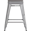image:imageFlash Furniture Kai Commercial Grade IndoorOutdoor Bar Height Stool  Black Metal Frame  Black Poly Resin Seat  30 High  BacklessSilverGray