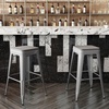 image:imageFlash Furniture Kai Commercial Grade IndoorOutdoor Bar Height Stool  Black Metal Frame  Black Poly Resin Seat  30 High  BacklessSilverGray