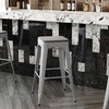 image:imageFlash Furniture Kai Commercial Grade IndoorOutdoor Bar Height Stool  Black Metal Frame  Black Poly Resin Seat  30 High  BacklessSilverGray