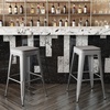 image:imageFlash Furniture Kai Commercial Grade IndoorOutdoor Bar Height Stool  Black Metal Frame  Black Poly Resin Seat  30 High  BacklessSilverGray