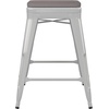 image:imageFlash Furniture Kai Commercial Grade IndoorOutdoor Bar Height Stool  Black Metal Frame  Black Poly Resin Seat  30 High  BacklessWhiteGray
