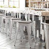 image:imageFlash Furniture Kai Commercial Grade IndoorOutdoor Bar Height Stool  Black Metal Frame  Black Poly Resin Seat  30 High  BacklessWhiteGray
