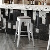 image:imageFlash Furniture Kai Commercial Grade IndoorOutdoor Bar Height Stool  Black Metal Frame  Black Poly Resin Seat  30 High  BacklessWhiteGray