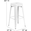 image:imageFlash Furniture Kai Commercial Grade IndoorOutdoor Bar Height Stool  Black Metal Frame  Black Poly Resin Seat  30 High  BacklessWhiteGray