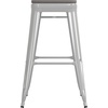 image:imageFlash Furniture Kai Commercial Grade IndoorOutdoor Bar Height Stool  Black Metal Frame  Black Poly Resin Seat  30 High  BacklessWhiteGray