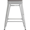 image:imageFlash Furniture Kai Commercial Grade IndoorOutdoor Bar Height Stool  Black Metal Frame  Black Poly Resin Seat  30 High  BacklessWhiteGray