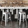 image:imageFlash Furniture Kai Commercial Grade IndoorOutdoor Bar Height Stool  Black Metal Frame  Black Poly Resin Seat  30 High  BacklessWhiteGray