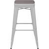 image:imageFlash Furniture Kai Commercial Grade IndoorOutdoor Bar Height Stool  Black Metal Frame  Black Poly Resin Seat  30 High  BacklessWhiteGray