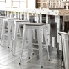 image:imageFlash Furniture Kai Commercial Grade IndoorOutdoor Bar Height Stool  Black Metal Frame  Black Poly Resin Seat  30 High  BacklessWhiteGray