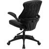 image:imageFlash Furniture Kale MidBack Black LeatherSoft Executive Swivel Ergonomic Office Chair with Back Angle Adjustment and FlipUp Arms
