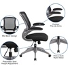 image:imageFlash Furniture Kale MidBack Black Mesh Swivel Ergonomic Task Office Chair with Gray Frame and FlipUp Arms