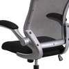 image:imageFlash Furniture Kale MidBack Black Mesh Swivel Ergonomic Task Office Chair with Gray Frame and FlipUp Arms