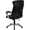 image:imageFlash Furniture Karen High Back Black LeatherSoft Executive Swivel Office Chair with Curved Headrest and White Line Stitching
