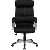 image:imageFlash Furniture Karen High Back Black LeatherSoft Executive Swivel Office Chair with Curved Headrest and White Line Stitching