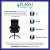 image:imageFlash Furniture Karen High Back Black LeatherSoft Executive Swivel Office Chair with Curved Headrest and White Line Stitching