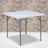 image:imageFlash Furniture Kathryn 281Foot Square Granite White Plastic Folding Table with Powder Coated Locking Legs