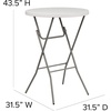 image:imageFlash Furniture Kathryn 315 Round AllOccasion Folding Bar Height Table for Parties and Commercial Events Plastic Bar Height Folding Table White