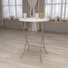 image:imageFlash Furniture Kathryn 315 Round AllOccasion Folding Bar Height Table for Parties and Commercial Events Plastic Bar Height Folding Table White
