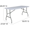 image:imageFlash Furniture Kathryn 497Foot BiFold Granite White Plastic Folding Table