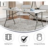 image:imageFlash Furniture Kathryn 5 Rectangular Plastic Folding Event Table with Carrying Handle BiFold Portable Banquet Table for IndoorOutdoor Events White 2725D x 60W x 34H