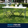 image:imageFlash Furniture Kathryn 5 Rectangular Plastic Folding Event Table with Carrying Handle BiFold Portable Banquet Table for IndoorOutdoor Events White 2725D x 60W x 34H