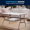 image:imageFlash Furniture Kathryn 5 Rectangular Plastic Folding Event Table with Carrying Handle BiFold Portable Banquet Table for IndoorOutdoor Events White 2725D x 60W x 34H