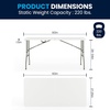 image:imageFlash Furniture Kathryn 5 Rectangular Plastic Folding Event Table with Carrying Handle BiFold Portable Banquet Table for IndoorOutdoor Events White 2725D x 60W x 34H